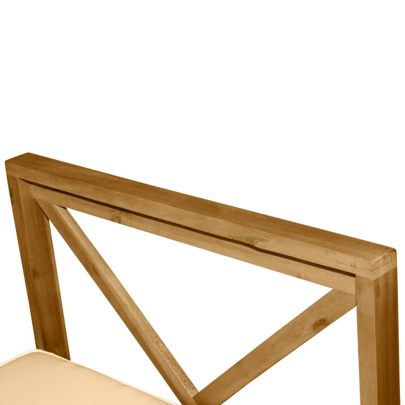 Outsunny 6-Piece Patio Furniture Set, Wooden Conversation Set, Modular Design Sectional Sofa Set with Coffee Table & 8 Pillows for Lawn, Backyard, White