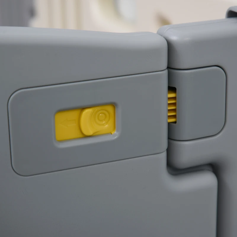 Qaba 8-Piece 62" x 62" x 25" Children Baby Playpen Kids Activity Center Fence for Kids with Easy Safety Gate & Flexible Design, White