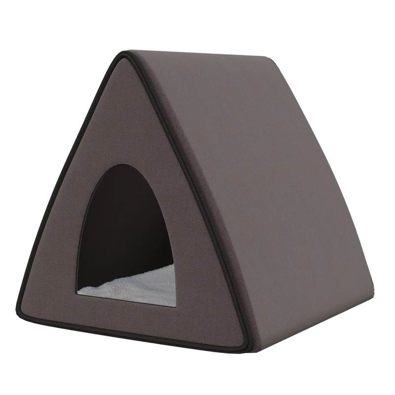 PawHut Heated Cat House A-Frame Pet Shelter with Zippered Water-resistant Roof for Indoor and Outdoor