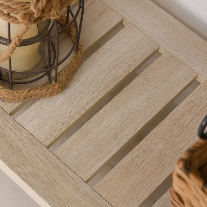 HOMCOM Console Side Entryway Table with Storage Drawer, Bottom Shelf, and Strong Sturdy Construction, White Oak