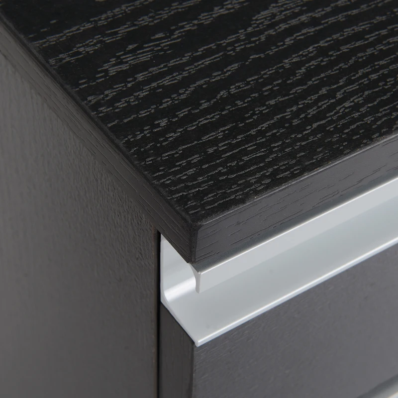 HOMCOM 23.25" 3-Drawer Office Storage Cabinet with Wheels, Dark Wood