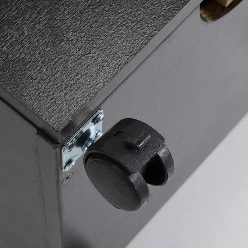 HOMCOM 23.25" 3-Drawer Office Storage Cabinet with Wheels, Dark Wood