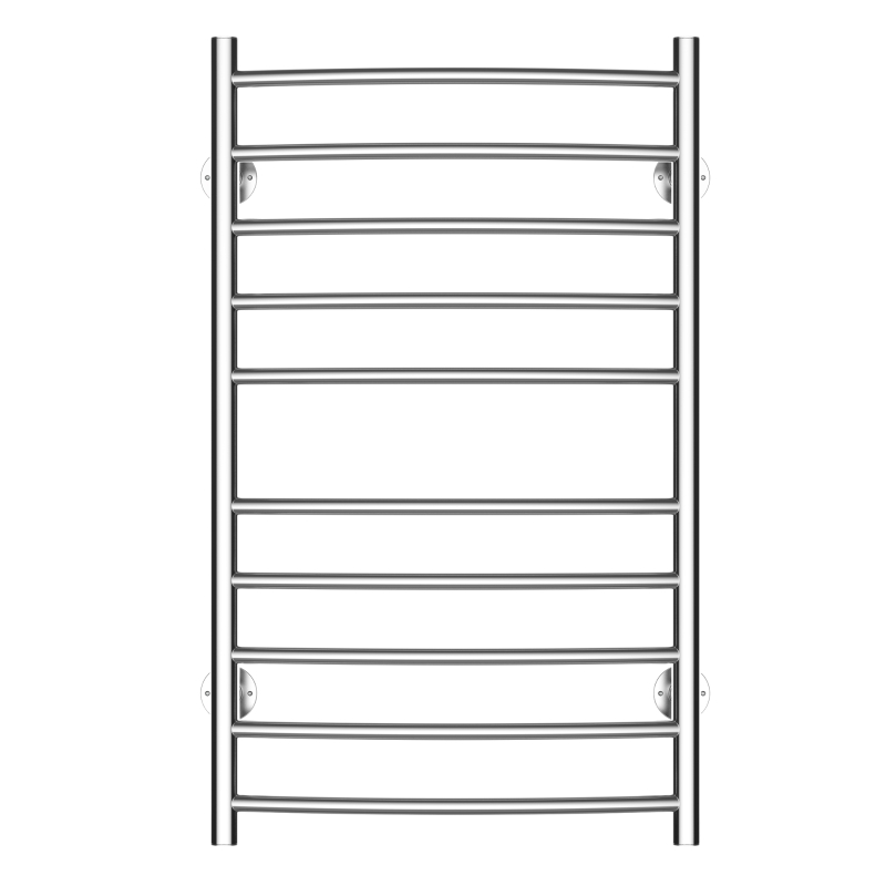 HomCom 10-Bar Curved Stainless Steel Wall Mounted Electric Heated Towel Rack Warmer