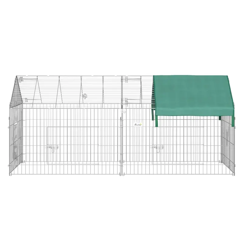 PawHut 87" x 41" Outdoor Metal Pet Enclosure Small Animal Playpen, Green