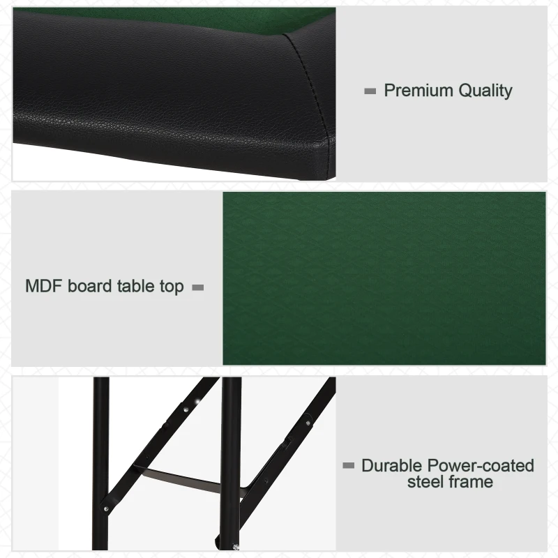 Soozier 47" 8 Player Octagon Poker Table with Cup Holders Folding Top - Green