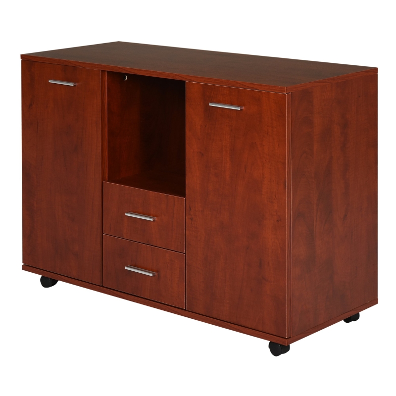 Vinsetto Multifunction Office Filing Cabinet Printer Stand with 2 Drawers, 2 Shelves, & Smooth Counter Surface, Brown