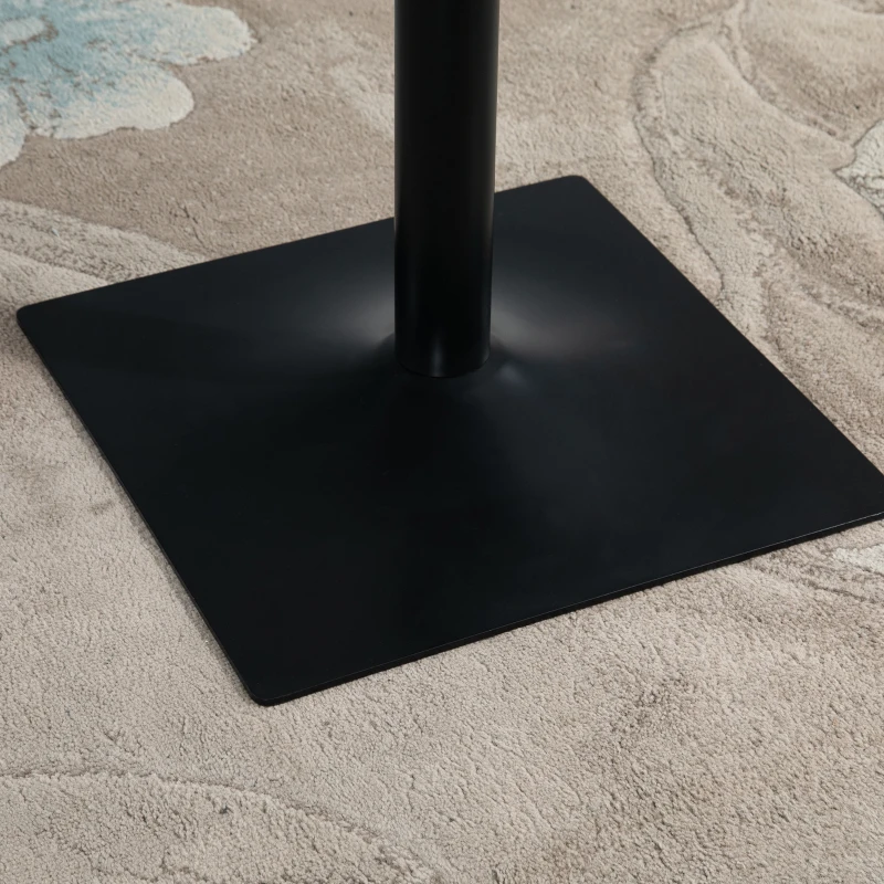 HOMCOM Retro Industrial Square Dining Coffee Bistro Table with Metal Base for Kitchen & Home Bar, Black and Brown