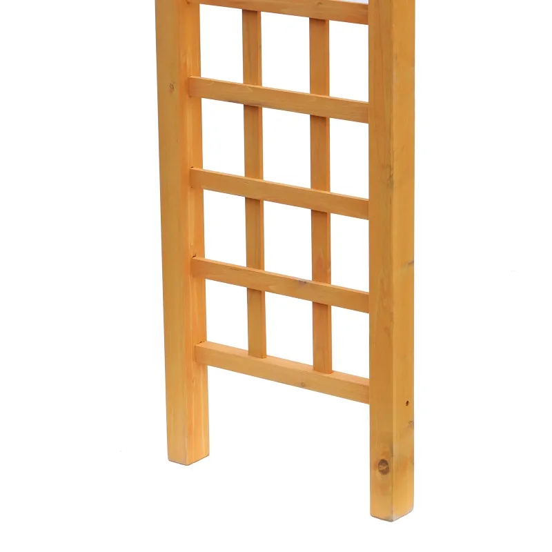 Outsunny 7.5' Fir Wood Round Outdoor Garden Pergola Style Arbor Arch Trellis