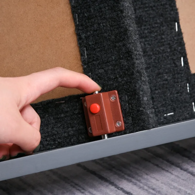 PawHut Wooden Pet Stairs 2 In 1 Convertible Carpeted Ramp Foldable 3 Level Ladder for High Bed Couch Car