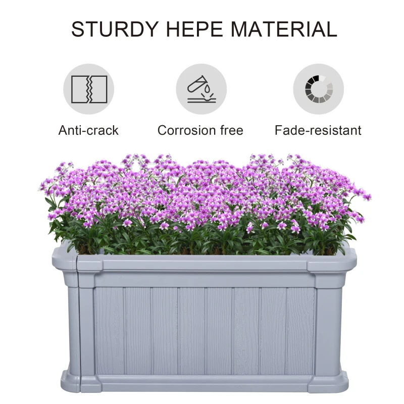 Outsunny 24'' x 24'' x 12'' Raise Garden Bed, Planter Box, Above Ground Garden for Flowers, Herb, Vegetables with Easy Assembly, Grey