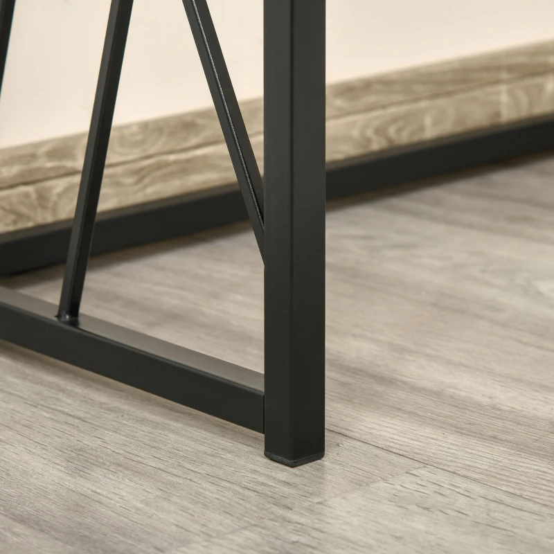 HOMCOM 47.25" Console Table, Industrial Sofa Table with Metal Frame for Living Room, or Hallway, Natural/Black