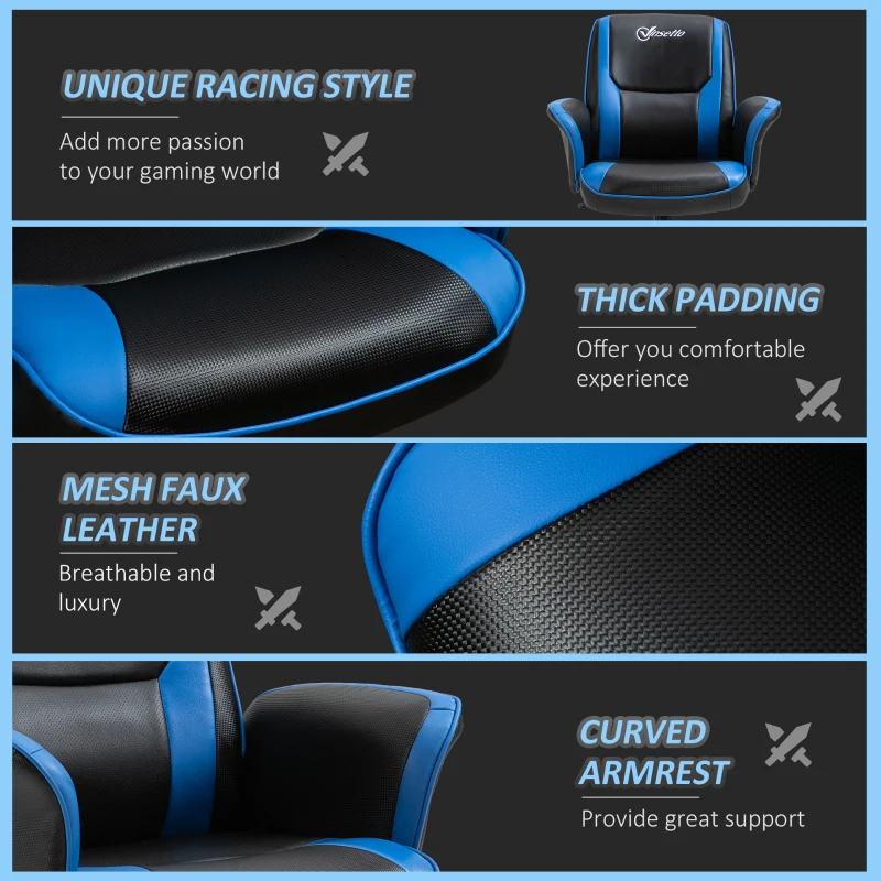 Vinsetto Swivel Ergonomic Big & Tall Office Computer Desk Chair with 5 Univeral Wheels & a Linen Polyester Finish - Grey