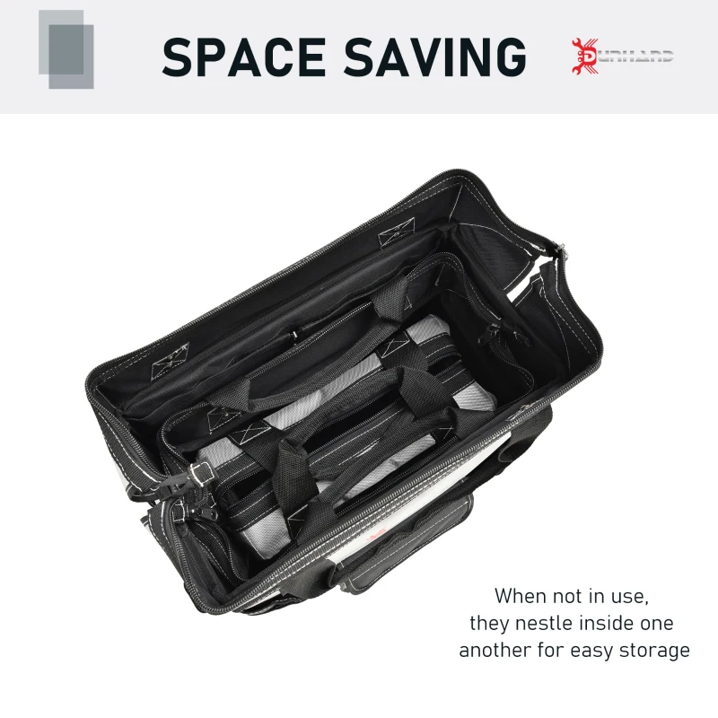 DURHAND 3pcs Rolling Mobile Tool Bag Electrician with 3 Bags for Organization/Storage and Adjustable Carrying Handle