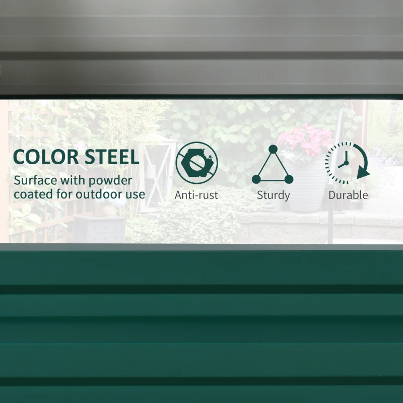 Outsunny Galvanized Raised Garden Bed, 4' x 2' x 1' Metal Planter Box, for Growing Vegetables, Flowers, Herbs, Succulents, Green