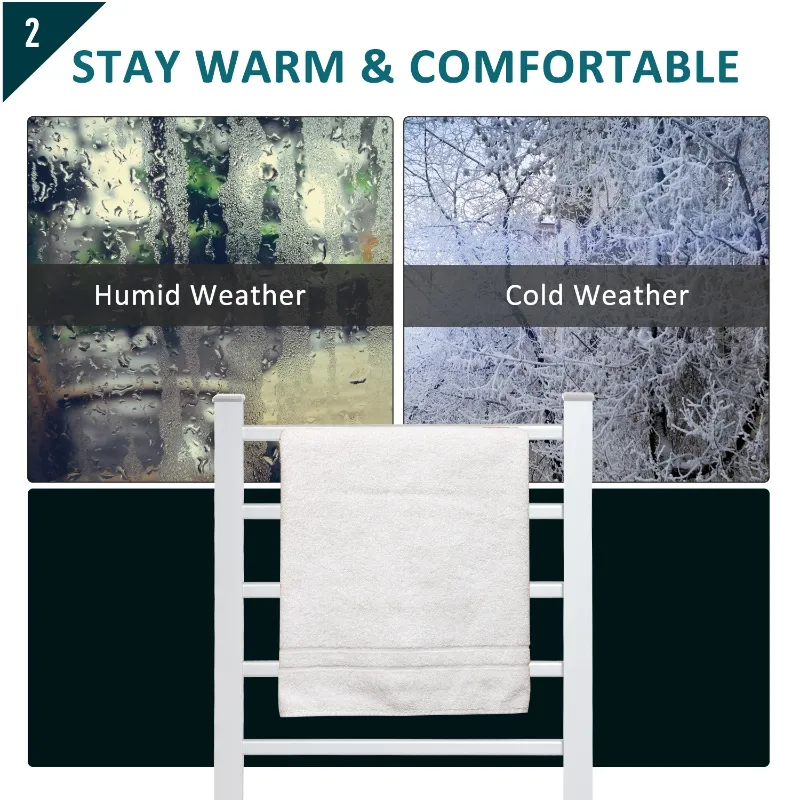 HOMCOM 6-Bar Aluminum Freestanding Electric Towel Warmer Drying Rack