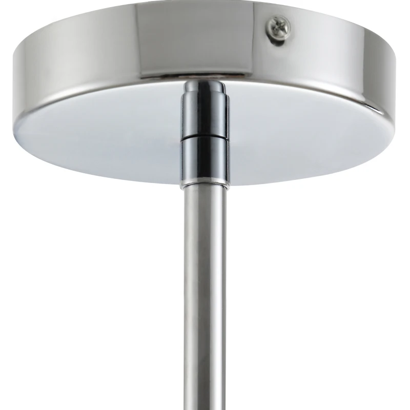 HOMCOM Modern Crystal Chandelier Light with Adjustable Hanging Pole, Ceiling-Connecting Metal Round Base, Grey