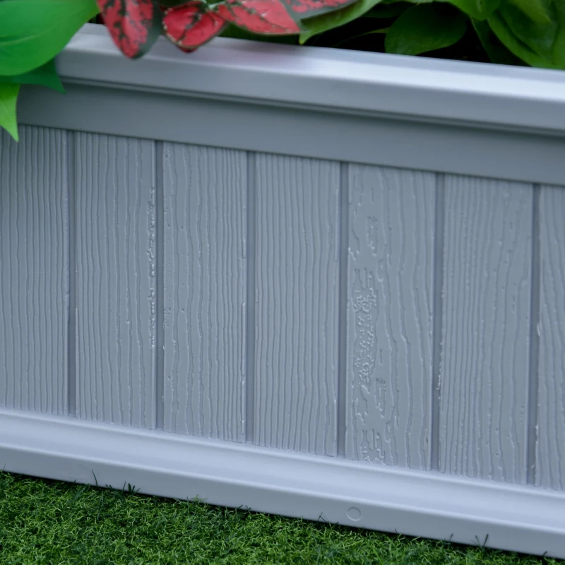 Outsunny 24'' x 24'' x 12'' Raise Garden Bed, Planter Box, Above Ground Garden for Flowers, Herb, Vegetables with Easy Assembly, Grey