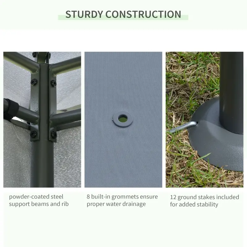 Outsunny 10' x 13' Outdoor Patio Gazebo Canopy Shelter with 6 Removable Sidewalls, & Steel Frame for Garden, Lawn, Backyard and Deck, Grey