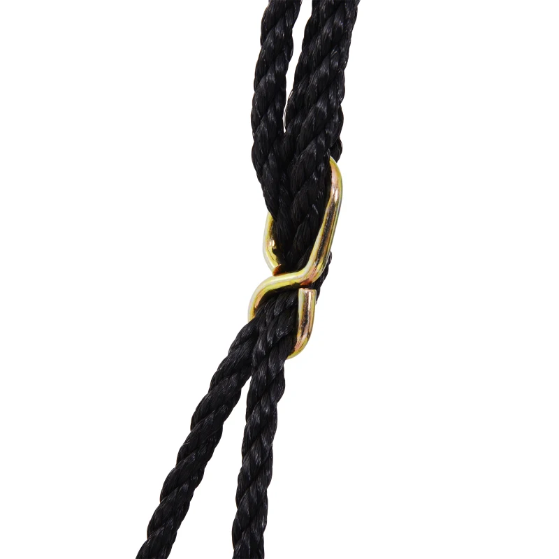 HOMCOM Hanging Tree Swing, Flying Platform Attaches to Tree or Existing Swing Set for Backyard and Heavy Duty, Black