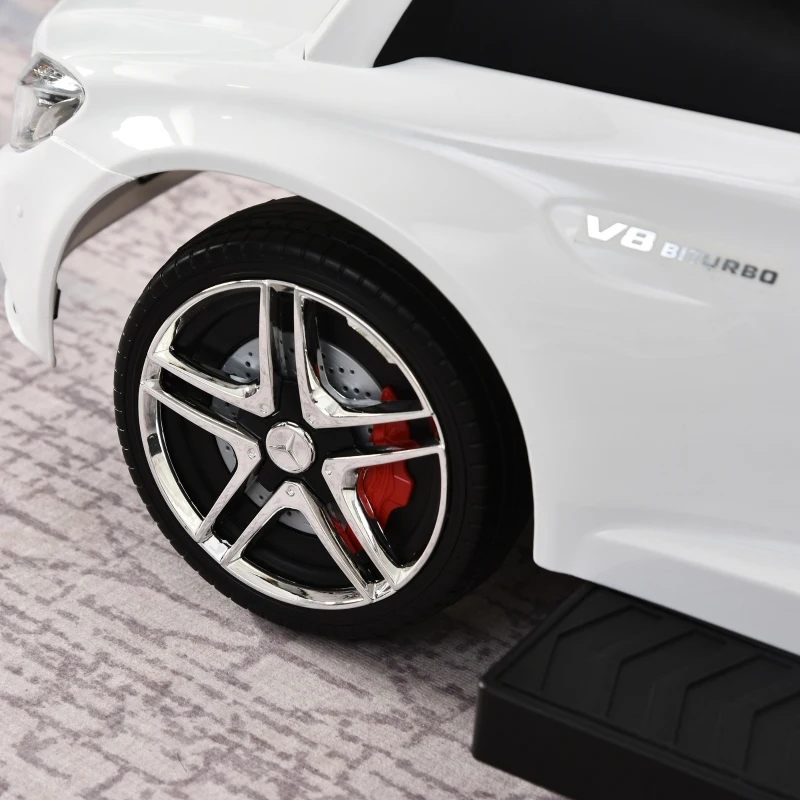 Aosom 3 in 1 Ride on Push Car Sliding Walking Car for Toddlers Kids with Sun Canopy, Horn Sound, Safety Bar, Cup Holder for 12-36 Months Boys Grils, White