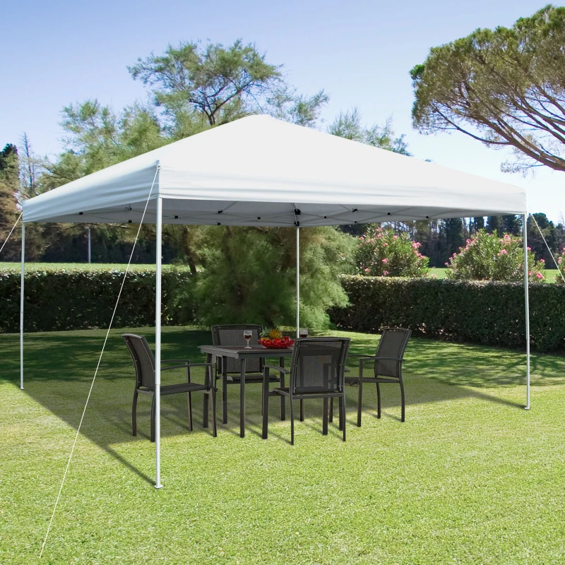 Outsunny 13' x 13' Pop Up Canopy Tent with 3-Level Height Adjustable, Instant Sun Shelter, Tents for Parties with Carry Bag, White