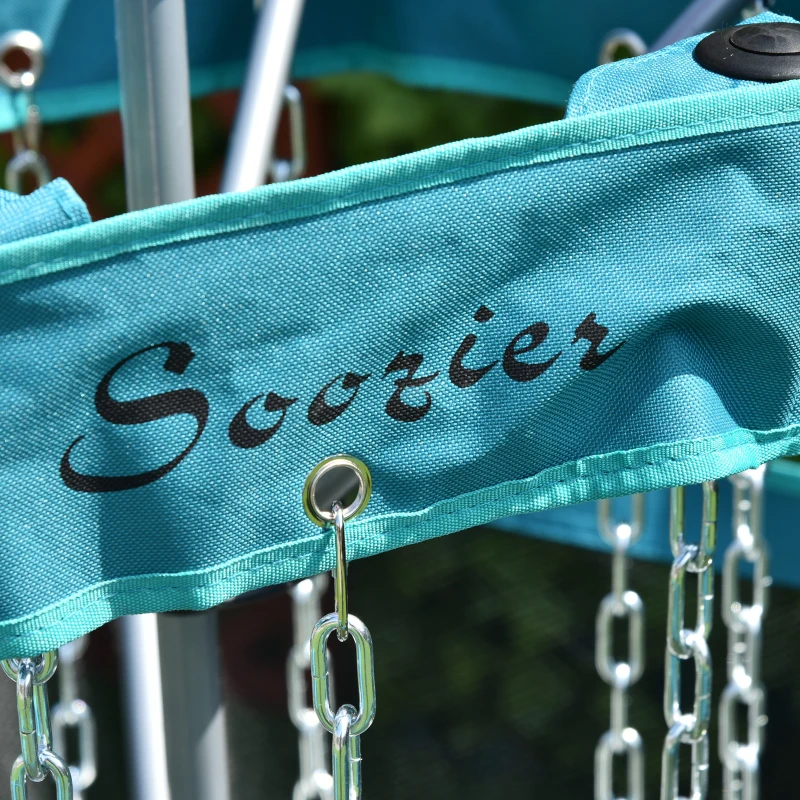 Soozier Portable Disc Golf Basket Target with 12-Chain, Easy Carry Bag, Blue