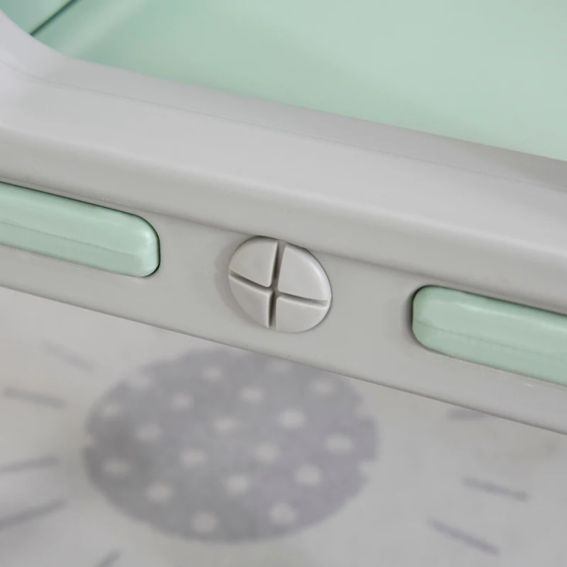 Qaba 3-Piece Kids Table and Chair Set Writing Desk with Armrest, Storage Space for Toddler Activities, Green