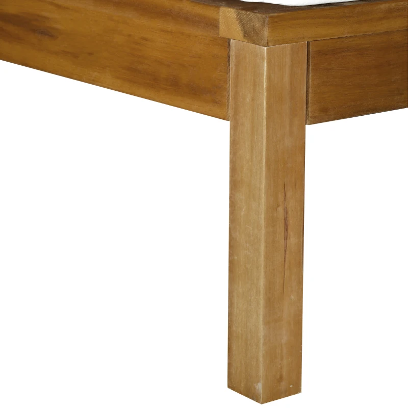 Outsunny 6-Piece Patio Furniture Set, Wooden Conversation Set, Modular Design Sectional Sofa Set with Coffee Table & 8 Pillows for Lawn, Backyard, White