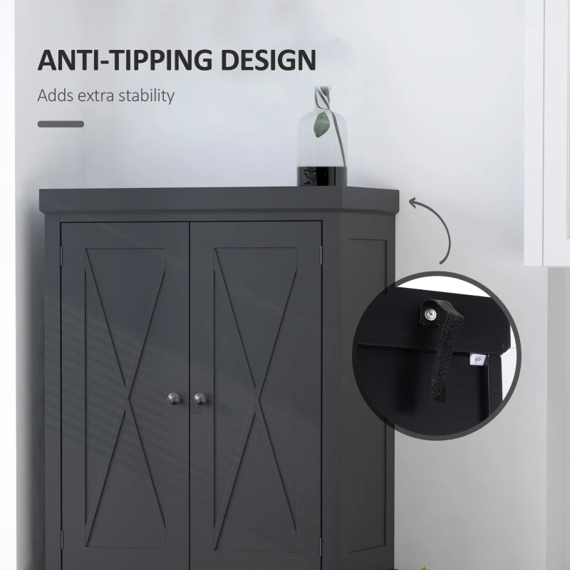 HOMCOM 6ft Wood Farmhouse Colonial Kitchen Pantry Cabinet, with 4 Adjustable Shelves, 2 Wood Pantries, & 1 Drawer, Black