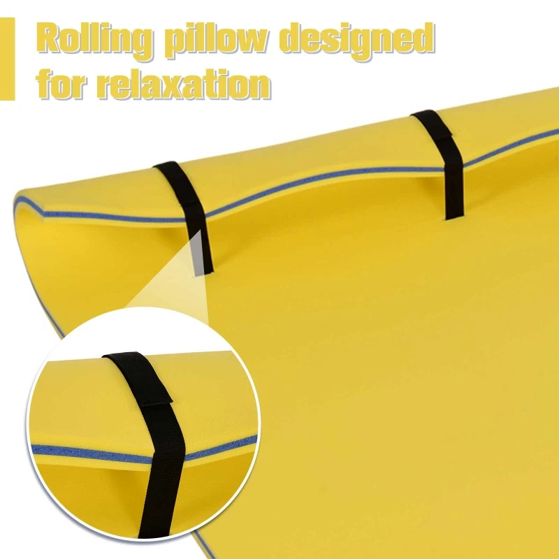 HOMCOM Floating Water Mat Float Pad Used in Lake Pool Water Beach Sea Ocean Yellow