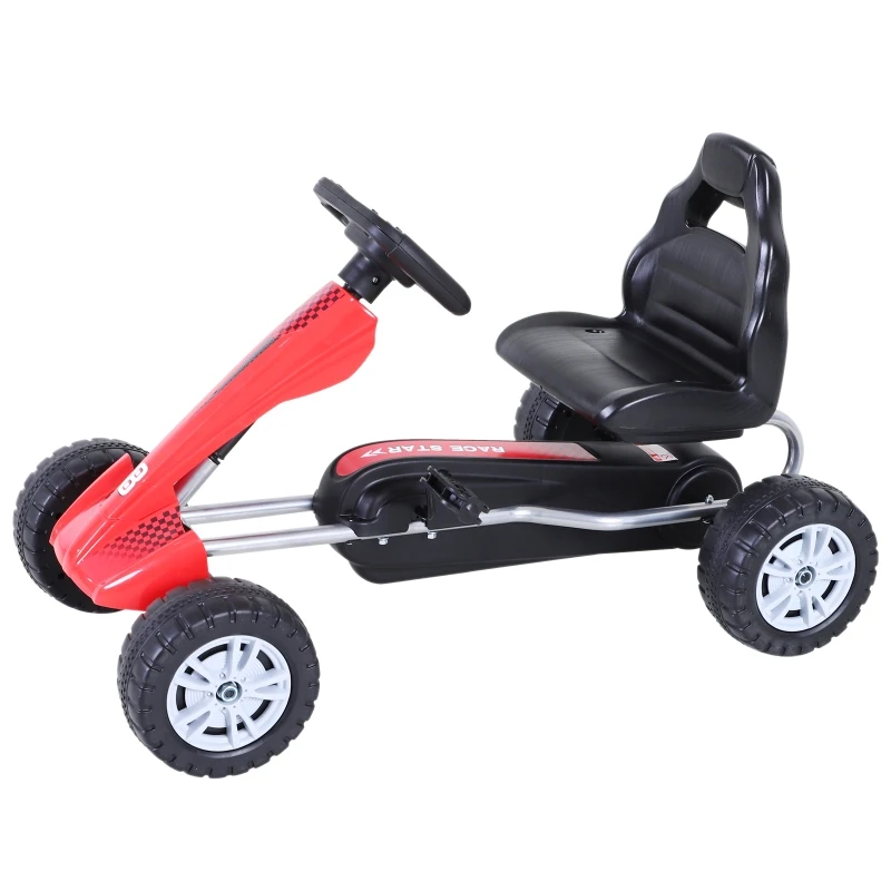 Aosom Pedal Powered Go Kart Racer for Kids - Red
