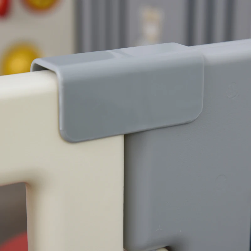 Qaba 8-Piece 62" x 62" x 25" Children Baby Playpen Kids Activity Center Fence for Kids with Easy Safety Gate & Flexible Design, White