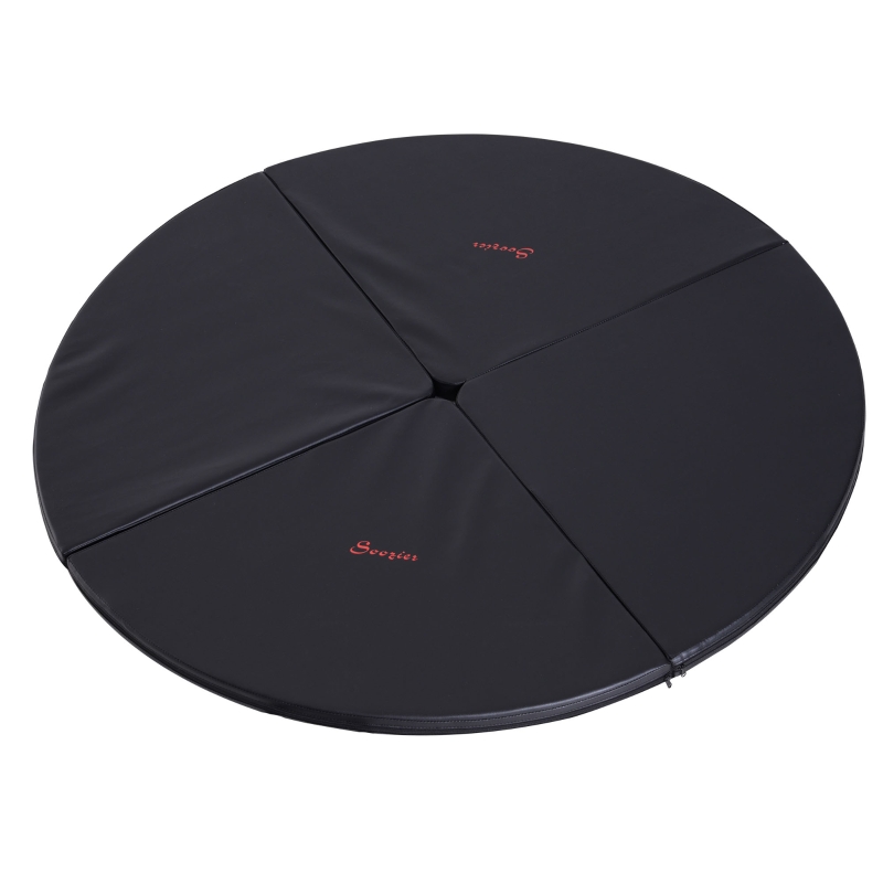 Soozier 5' x 2" Round Folding Portable Pole Dance Crash Mat - Black