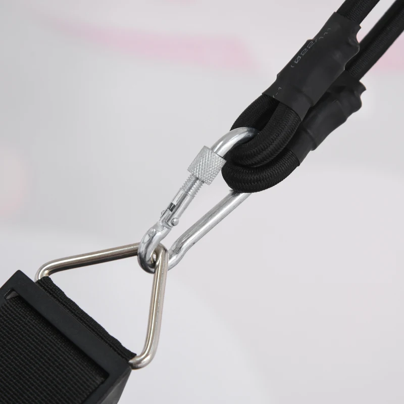 Qaba 59" Mini Rebounder Trampoline for Kids with Net Enclosure, Elastic Harness, & Heavy Duty Bungees