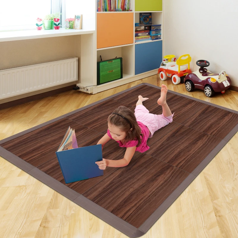 Soozier Portable Dance Floor Tiles, Tap Ballet Trade Show Flooring, PVC, 4 Piece Mats, 3.5' x 3.5'