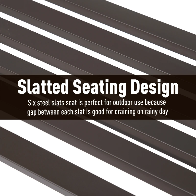 Outsunny 50" Vintage Floral Garden Cast Iron Patio Bench