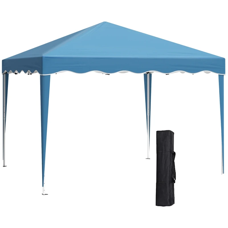 Outsunny 10' x 10' Pop Up Canopy Tent, Instant Shelter with Carry Bag, Adjustable Height, Garden Outdoor Party Tent, Blue