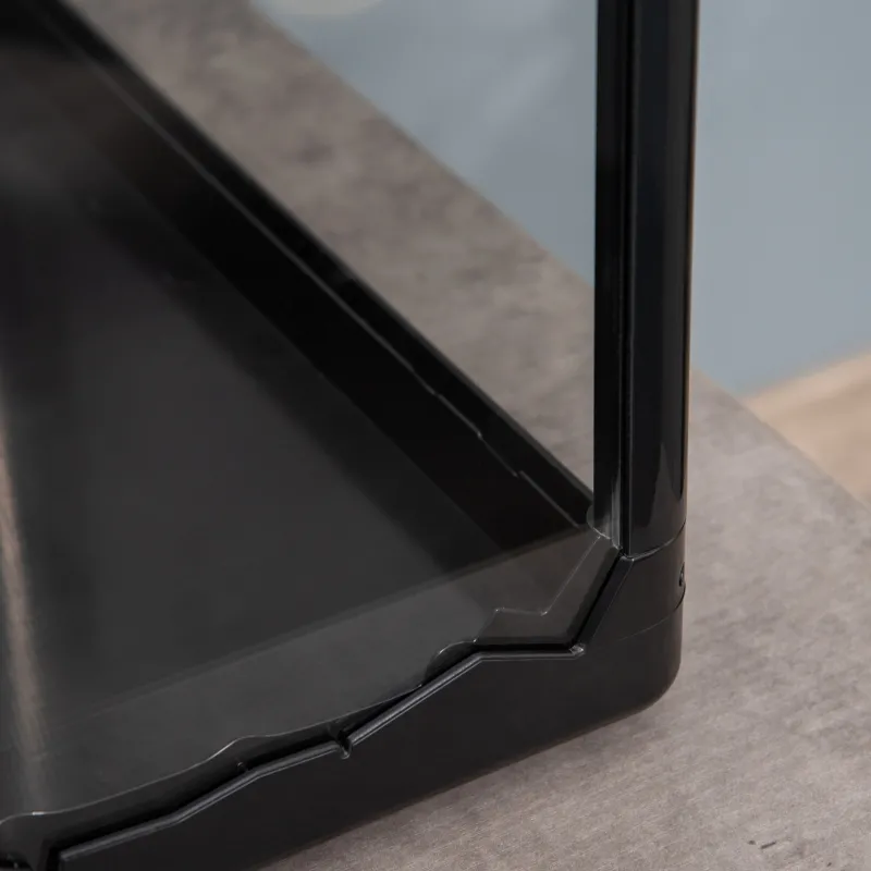 PawHut Reptile Glass Terrarium Tank, Breeding Box with Screen Ventilation, Lamp Holders, Hanging Basin for Lizards, Chameleon, Tortoise, 23.5" x 16" x 28"