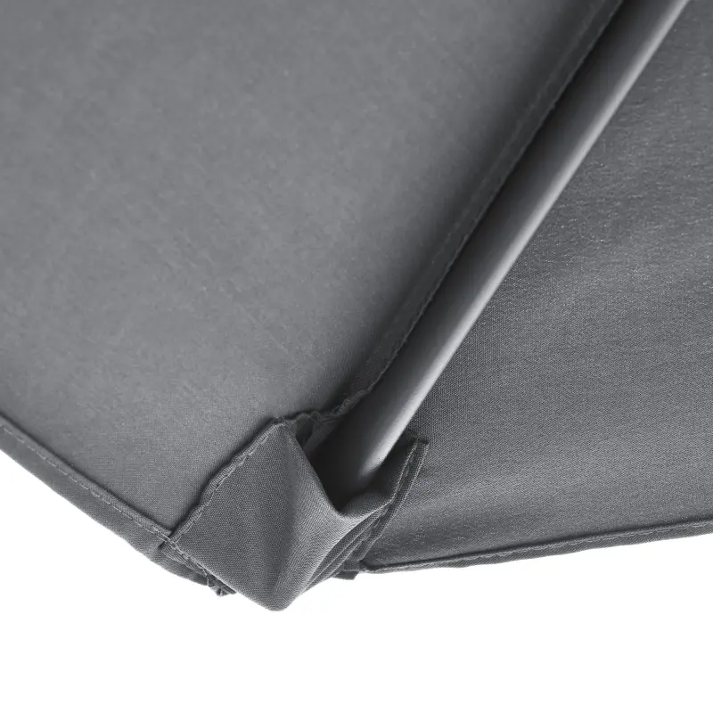 Outsunny 8-Piece Patio Dining Set with Umbrella, Grey - Includes 6 Chairs, Table, and UV Protection Umbrella for Outdoor Gatherings