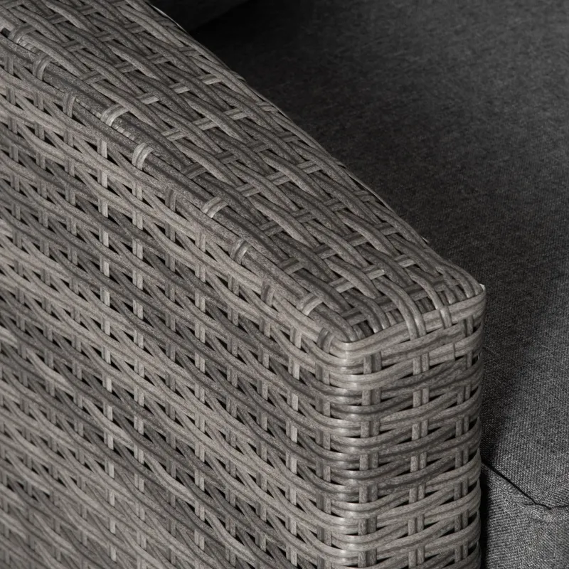 Outsunny 6 PCS Mixed Grey Rattan Wicker Sofa Conversation Set, Stylish Outdoor Patio Furniture, Comfortable Seating for Gatherings