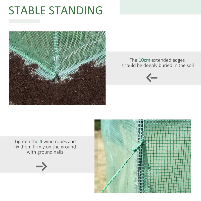 Outsunny 56" x 56" x 77" Walk-in Plant Greenhouse Portable Garden Flower Seed Warm House 8 Shelves Outdoor Plant Growth Hot House PE Cover Green