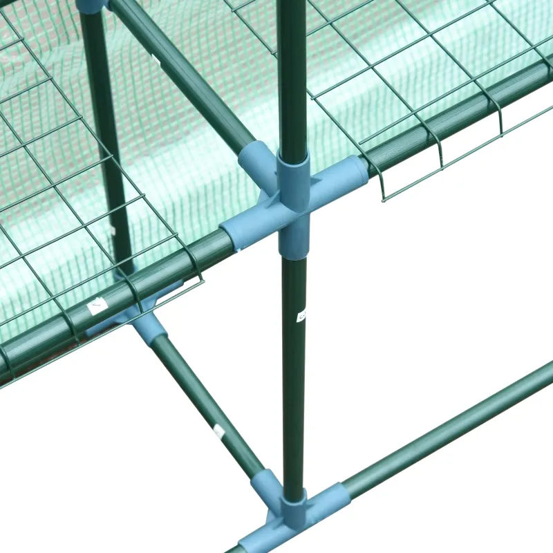 Outsunny 56" x 56" x 77" Walk-in Plant Greenhouse Portable Garden Flower Seed Warm House 8 Shelves Outdoor Plant Growth Hot House PE Cover Green