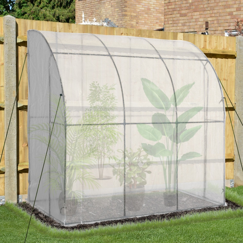 Outsunny 7' x 4' x 7' Outdoor Walk-in Garden Greenhouse Polycarbonate with Roll-Up Door Hot House for Plants Herbs Vegetables