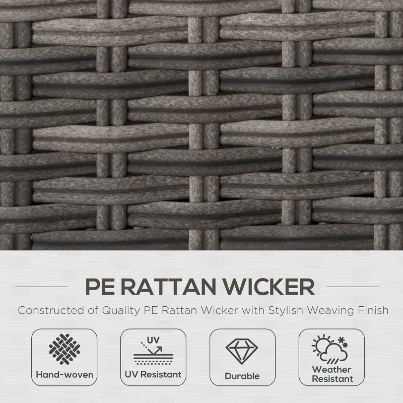 Outsunny 6 PCS Mixed Grey Rattan Wicker Sofa Conversation Set, Stylish Outdoor Patio Furniture, Comfortable Seating for Gatherings