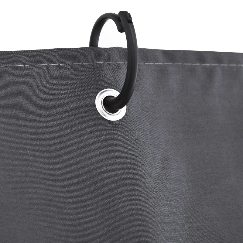 Outsunny Universal Replacement Mesh Sidewall Netting with 4 Panels, Zippers, C-Rings for 10x10ft Patio Gazebos, (Sidewall Only), Dark Grey