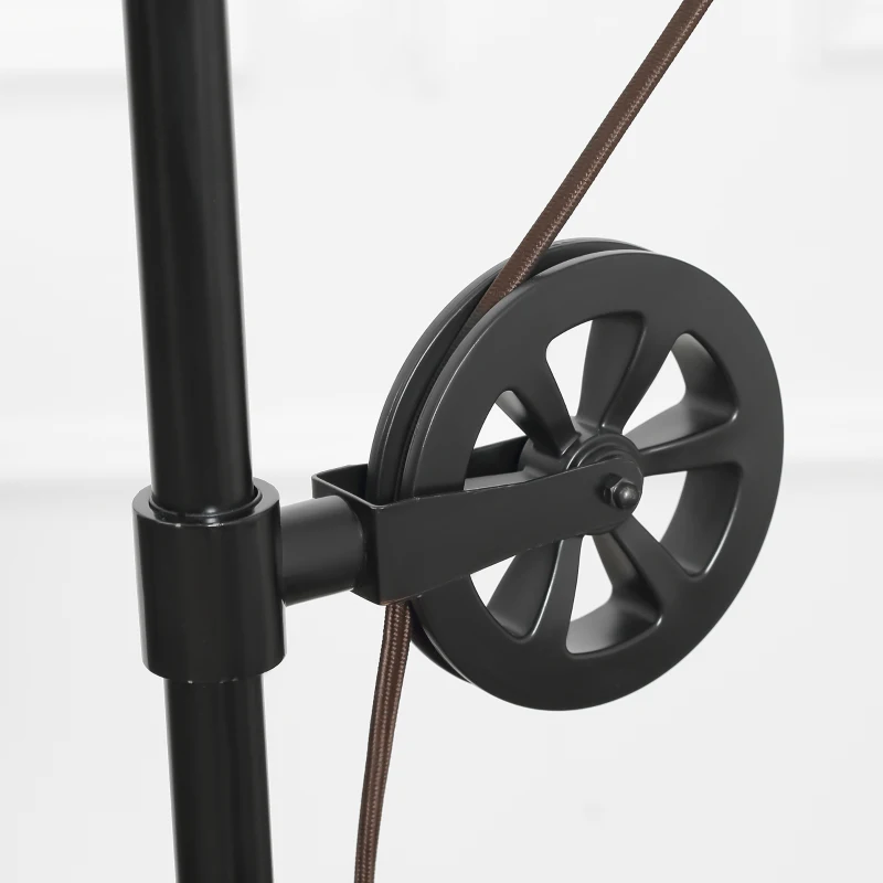 HOMCOM 70" Industrial Standing Reading Lamp with Steel Frame, for LED Halogen Bulb, Steampunk Tall Lamp with Rotary Switch for Bedroom Living Room Study, Black