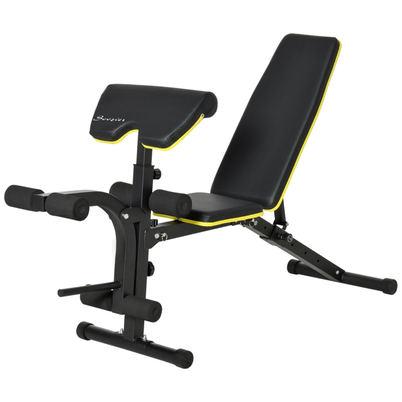 Soozier Adjustable Sit-Up Dumbbell Bench Multi-Functional Purpose Hyper Extension Bench With Adjustable Seat and Back Angle