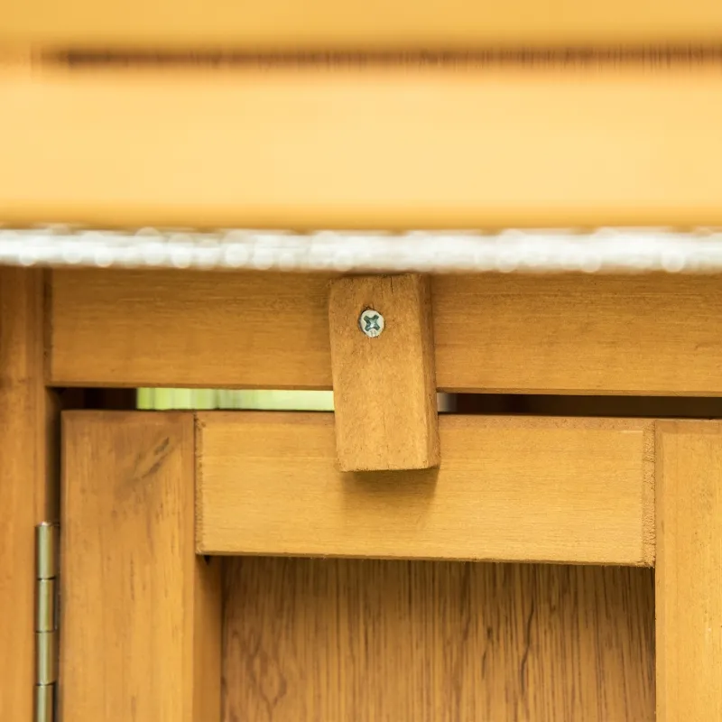 PawHut 2 Levels Wooden Rabbit Hutch, Bunny Hutch House Guinea Pig Cage with Run Space, Removable Tray, Ramp & Waterproof Roof for Outdoor, Yellow