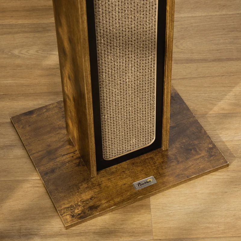 PawHut Scratching Pad Cat Tree Corrugated Paper Sisal Scratch Board Climbing Pet Furniture with 1 Spare Board, Brown