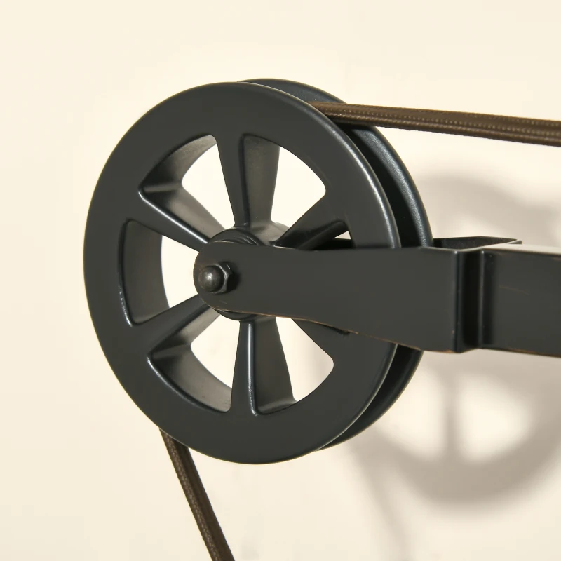 HOMCOM Industrial Table Lamp with Steel Frame, for LED Halogen Bulb, Bedside Lamp with Rotary Switch for Bedroom Living Room Study, Black